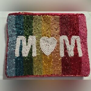 New Mom seed beaded coin purse
